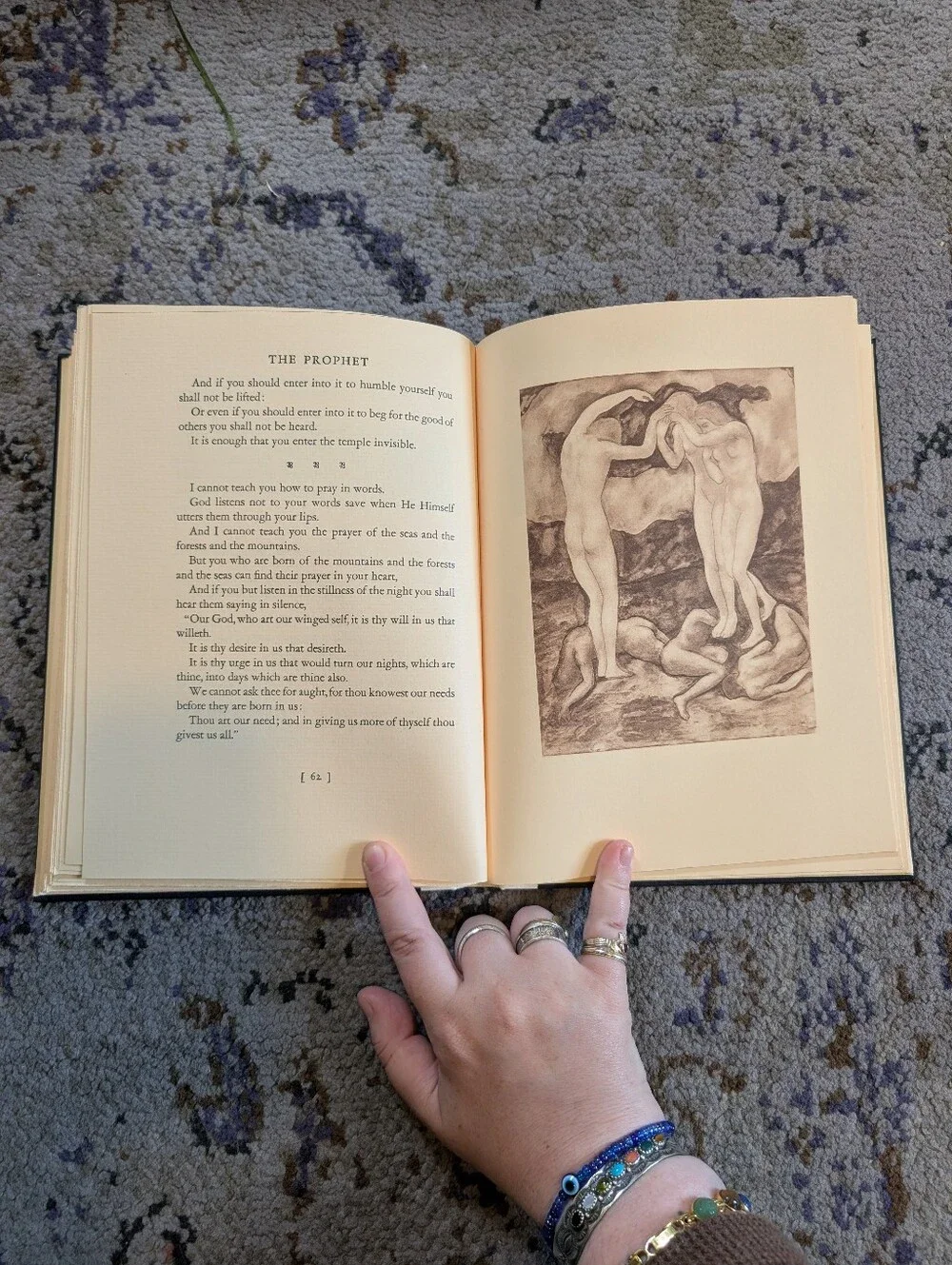 The Prophet Kahlil Gibran Vintage Book 1971 Hardcover Slipcover